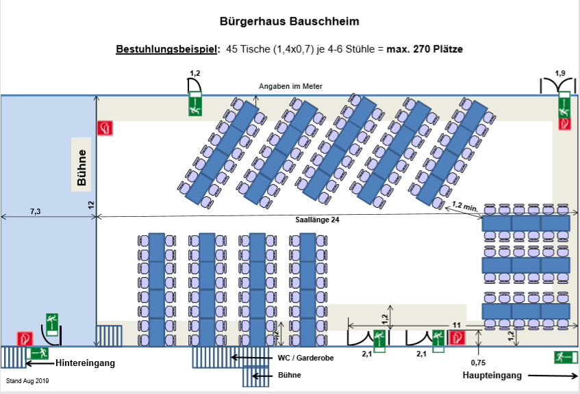 Bestuhlung Beispiel1 bis 270Plätze