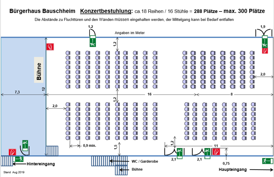 Bestuhlung Beispiel4 Konzertbestuhlung bis 288Plätze