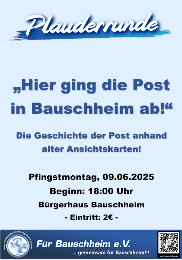 Plakat Plauderrunde Hier ging die Post ab