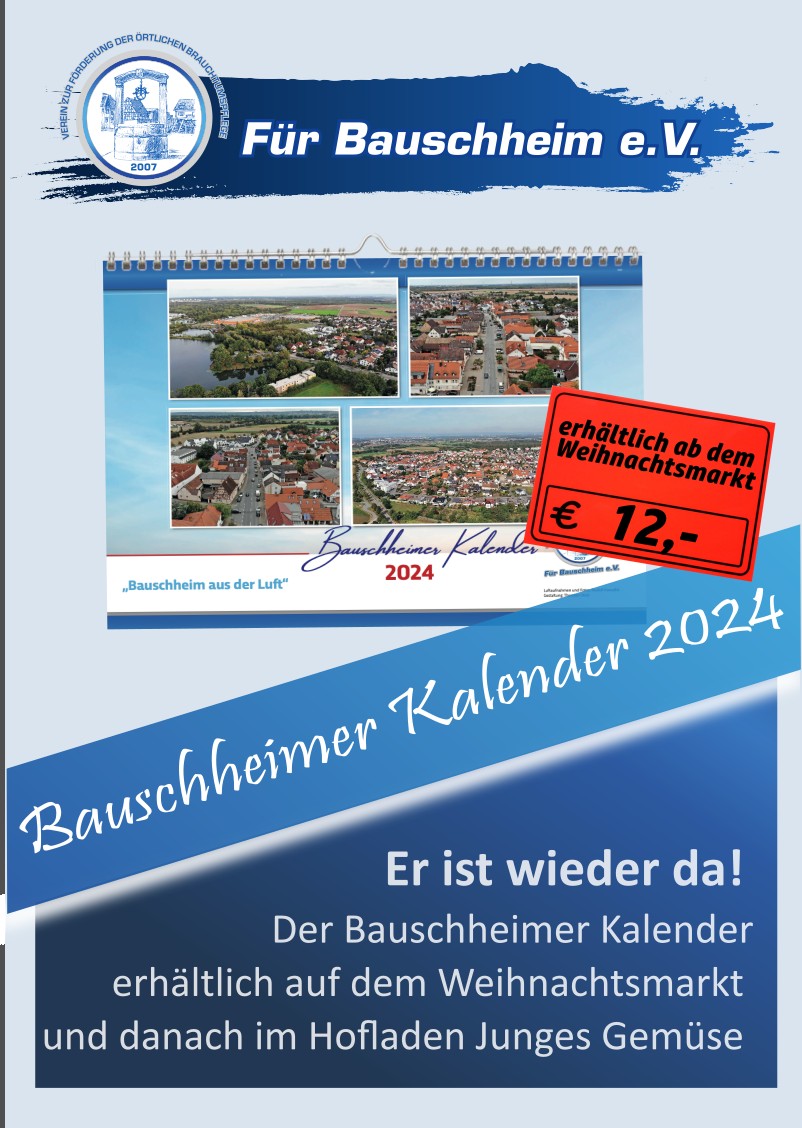 Plakat Bauschheimer Kalender mit Preis
