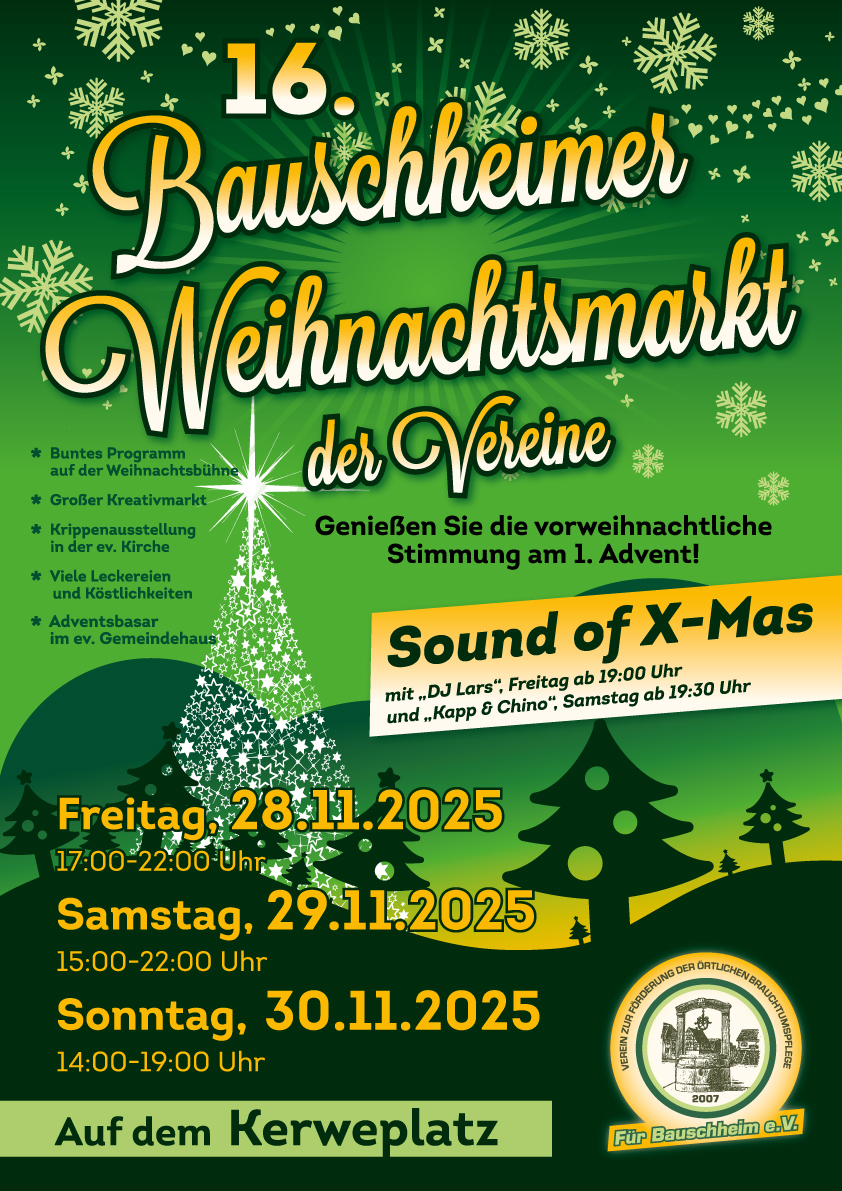 Plakat Bauschheimer Weihnachtsmarkt 2025